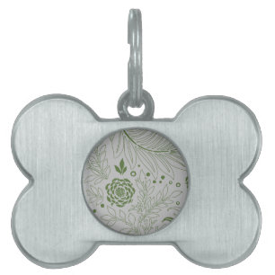Placa Para Mascotas Diseño floral 17