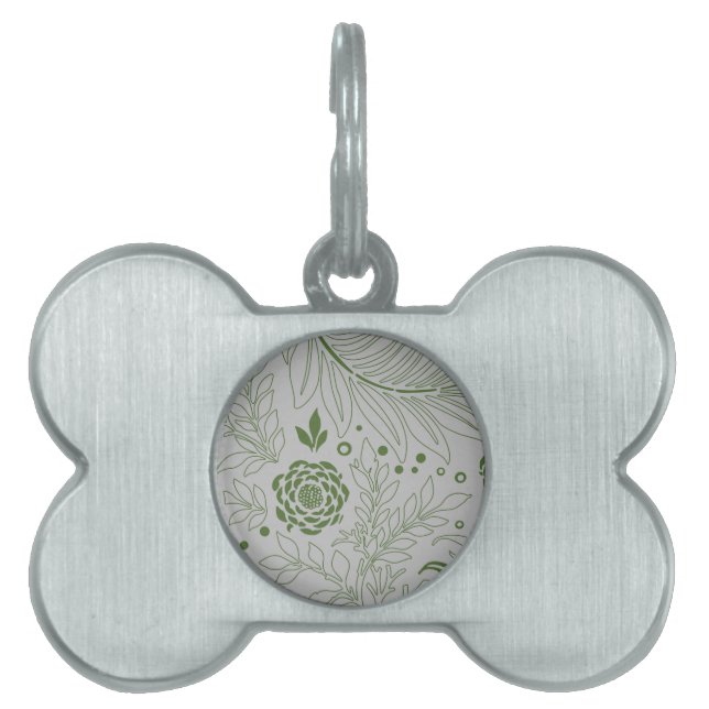 Placa Para Mascotas Diseño floral 17 (Frente)