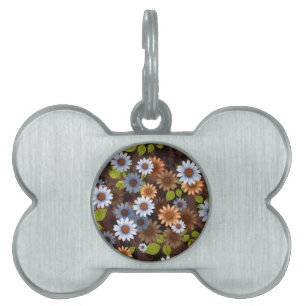 Placa Para Mascotas Diseño floral 2