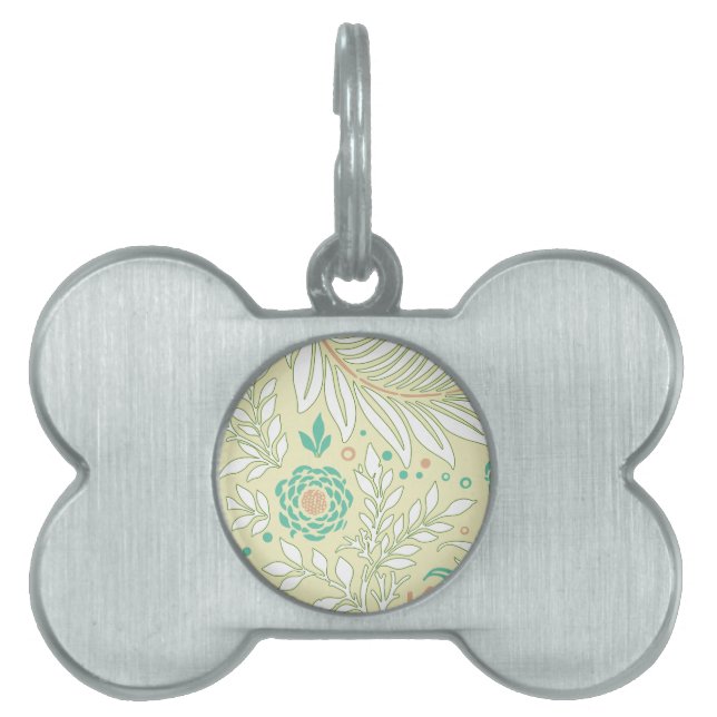 Placa Para Mascotas Diseño floral 21 (Frente)