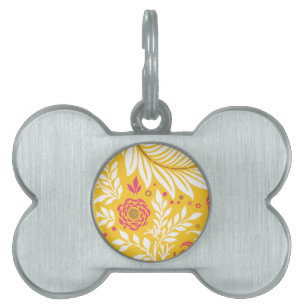Placa Para Mascotas Diseño floral 24