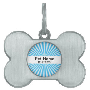 Placa Para Mascotas diseño fresco de starbust azul