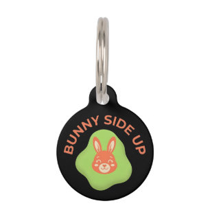 Placa Para Mascotas Diseño Gráfico de Huevo de Pascua Retro Bunny Side