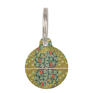 Placa Para Mascotas Diseño intrincado de estilo Art Nouveau pavo
