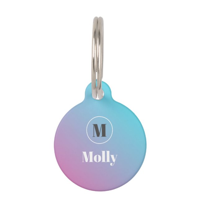 Placa Para Mascotas Diseño minimalista en tonos pastel (Anverso)