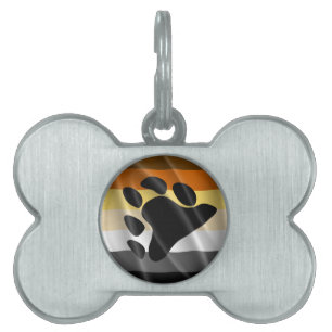 PLACA PARA MASCOTAS DISEÑO ONDULADO DEL ORGULLO DEL OSO