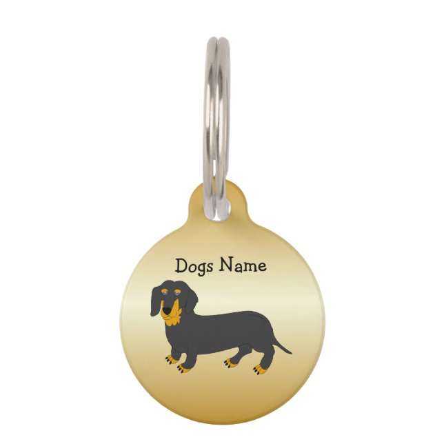 Placa Para Mascotas Diseño personalizado de Dachshund (Anverso)
