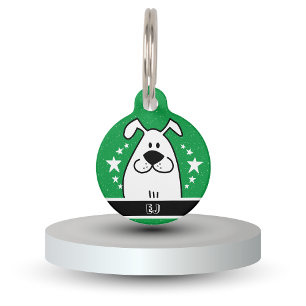 Placa Para Mascotas Diseño personalizado de garabato de perro con códi