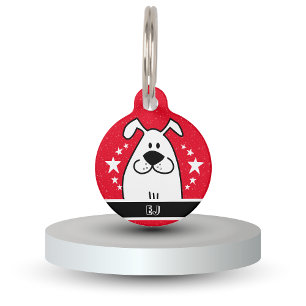 Placa Para Mascotas Diseño personalizado de garabato de perro con códi