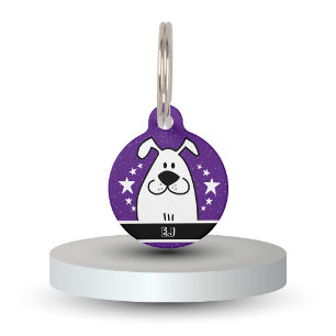 Placa Para Mascotas Diseño personalizado de garabato de perro con códi