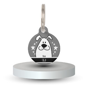 Placa Para Mascotas Diseño personalizado de garabato de perro con códi