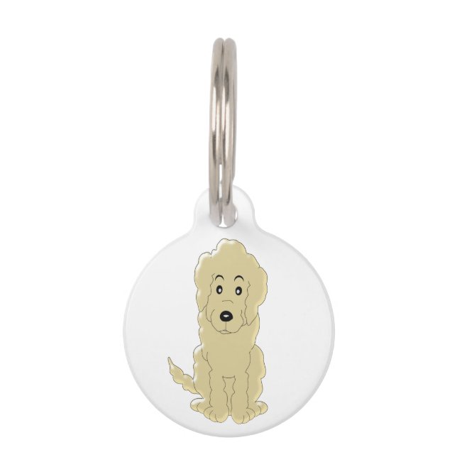 Placa Para Mascotas Diseño personalizado de perro de goldendoodle (Anverso)