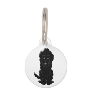 Placa Para Mascotas Diseño personalizado de perro dorado negro