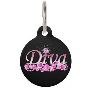 Placa Para Mascotas Diva Bling