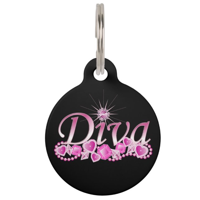 Placa Para Mascotas Diva Bling (Anverso)