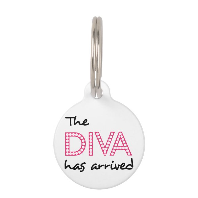 Placa Para Mascotas Diva ha llegado (Anverso)
