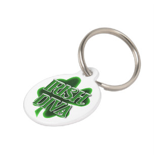 Placa Para Mascotas Diva irlandesa del día de San Patricio