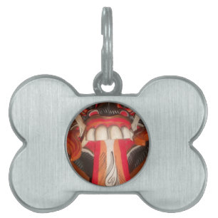 Placa Para Mascotas Divertida máscara rara de la lengua rara
