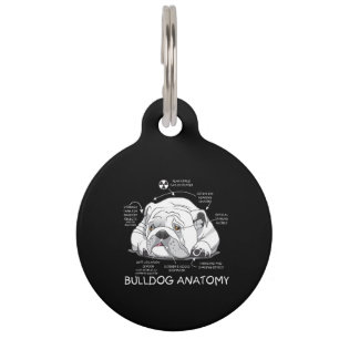 Placa Para Mascotas Divertido Bulldog inglés anatomía biología de p