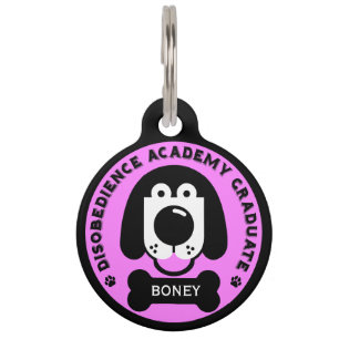 Placa Para Mascotas Divertido colegio de perros de desobediencia