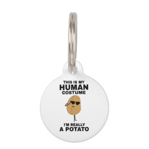 Placa Para Mascotas Divertido, este es mi disfraz humano, en realidad 