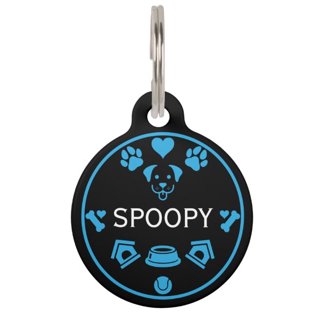 Placa Para Mascotas Divertido nombre de perro (Anverso)