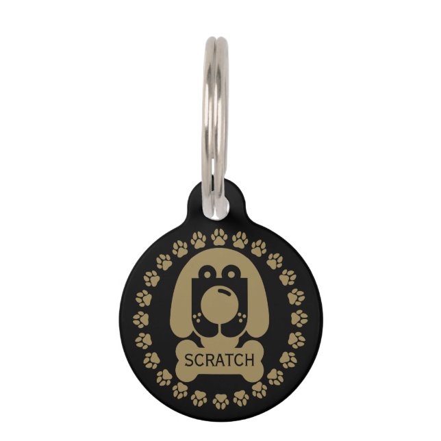 Placa Para Mascotas Divertido nombre de perro (Anverso)