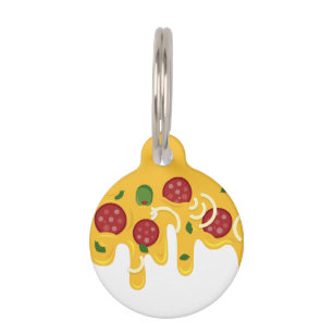 Placa Para Mascotas Divertido Queso de Pizza Goteante Retro Keto Fiest