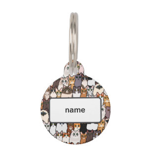 Placa Para Mascotas Divertido Tantos Gatos y Gatitos Collage