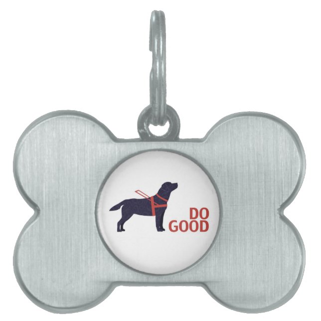Placa Para Mascotas Do Good - Service Dog - Black Lab (Frente)