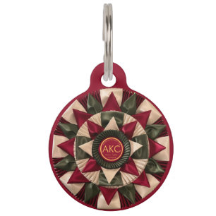 Placa Para Mascotas Dog Agility M.A.C.H. Rosette Ribbon Round Pet Tag