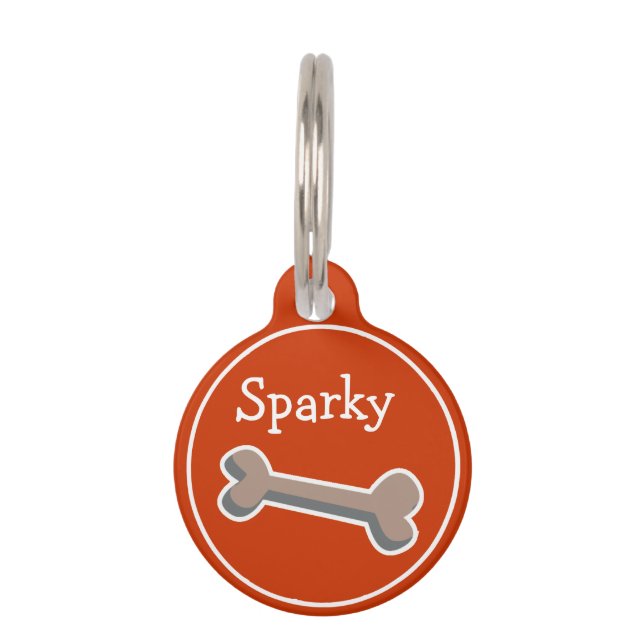 Placa Para Mascotas Dog Bone Design Pet Tag (Anverso)
