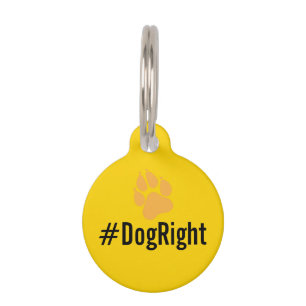 Placa Para Mascotas #DogRight MAGA divertida etiqueta editable DIY par