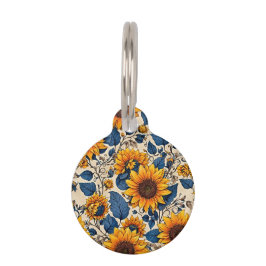 Placa Para Mascotas Donde la alegría encuentra seguridad : Girasol rad