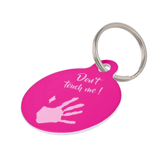 Placa Para Mascotas Don't touch me (Lateral)