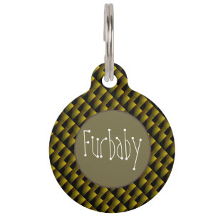 Placa Para Mascotas Dorado con Patrón