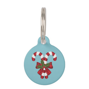 Placa Para Mascotas Dos Cañones Festividades Rojas Y Blancas De Vela E