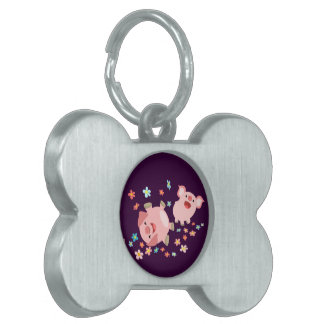 Placa Para Mascotas Dos cerdos Personalizados en etiqueta de mascota d