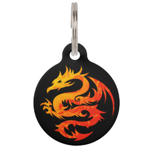 PLACA PARA MASCOTAS DRAGÓN ARDIENTE