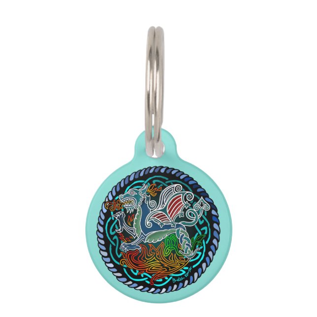 Placa Para Mascotas Dragon celtique (Anverso)