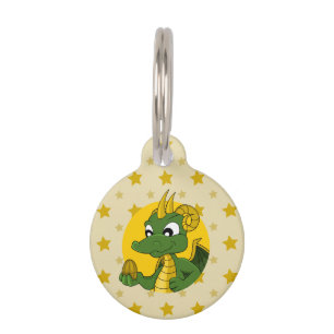 Placa Para Mascotas Dragón de dibujos animados