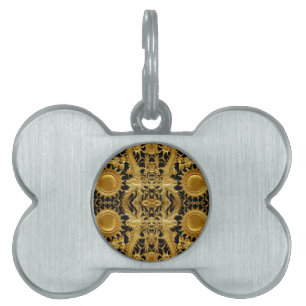 Placa Para Mascotas dragón dorado