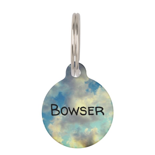 Placa Para Mascotas Dreamy Clouds | Personalizado (Anverso)