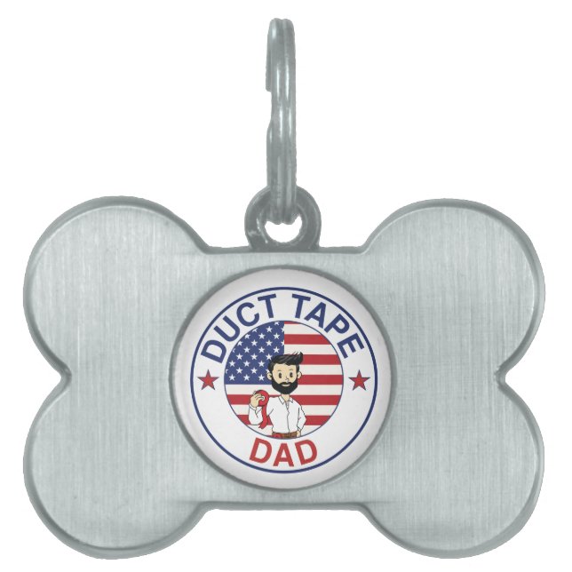 Placa Para Mascotas Duct Tape Dad - Pet Tag (Frente)