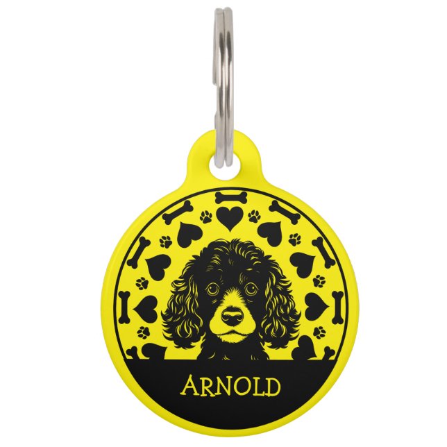 Placa Para Mascotas Dueño de perro caniche (Anverso)