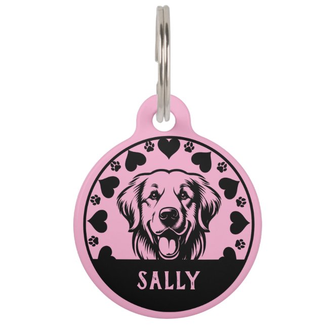 Placa Para Mascotas Dueño de perro Labrador Retriever (Anverso)