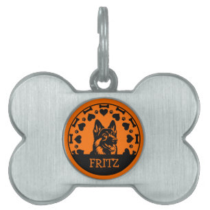 Placa Para Mascotas Dueño de perro pastor alemán