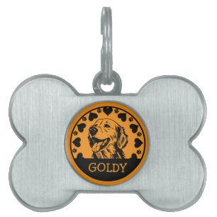 Placa Para Mascotas Dueño de Perro Retriever Dorado