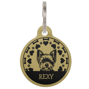 Placa Para Mascotas Dueño de Perro Terrier de Yorkshire