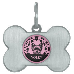 Placa Para Mascotas Dueño de perro Yorkshire Terrier